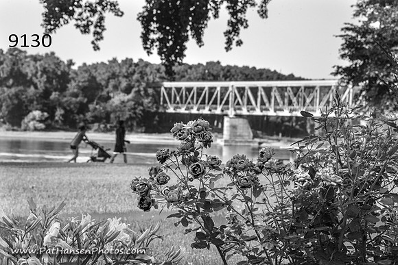 9130 Meridian Bridge with flowers in foreground