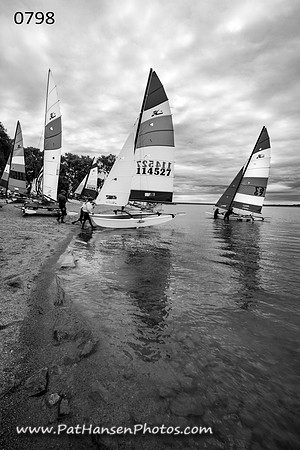 0798 multiple hobie cats on shore of L&C Lake
