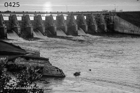 0425 Gavins Point Dam from NE side with boat #1