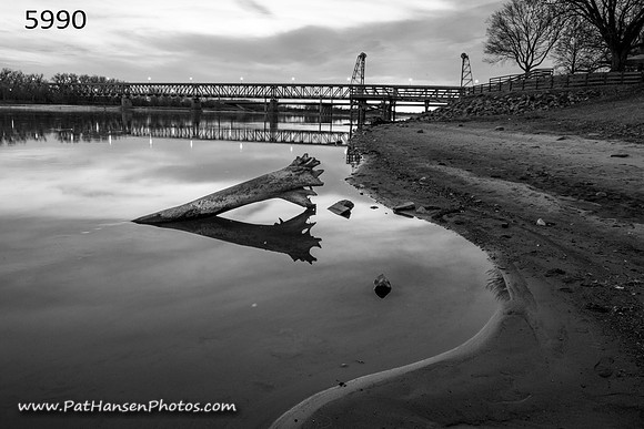 5990 log, shoreline, & Meridian Bridge from SD side #1