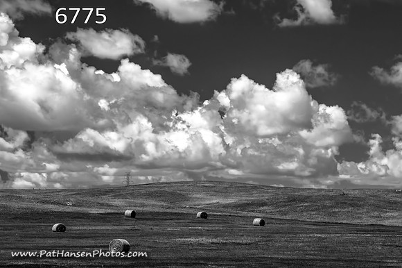 6775 smaller hay bales & clouds H