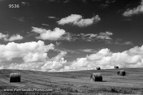 9536 hay bales & clouds H